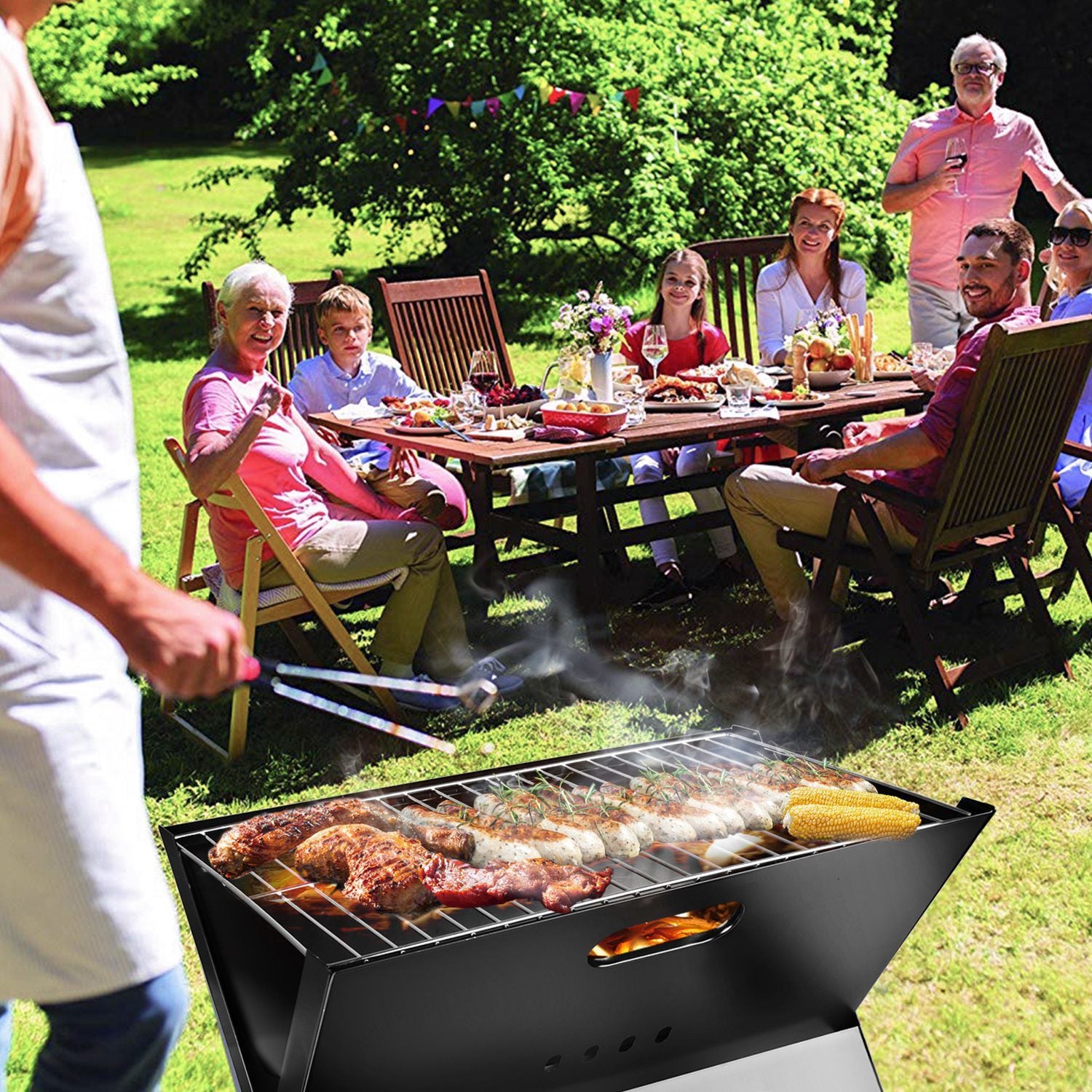 Portable BBQ Barbecue Grill Foldable Charcoal Grill Camping Garden Outdoor Travel Doba